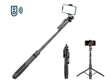 Selfie Tyč Tripod 2v1 Monopod 153 cm Smartphone GoPro + Dálk. Ovládání