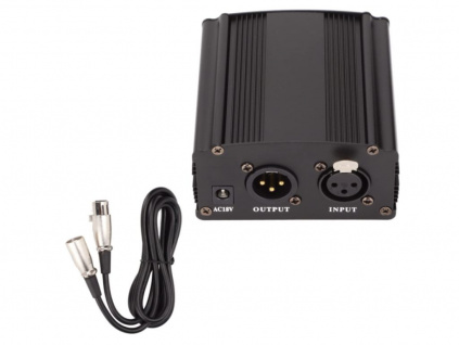 Fantómový Sieťový Napájač Zdroj Mikrofónu 48V XLR Audio Kábel