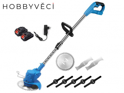 Kombinovaný AKU Kotoučový Křovinořez Sekačka s Nástavci 1800W Bezdrátový, 2x Baterie, 8x Nástavce (Barva Žádná)