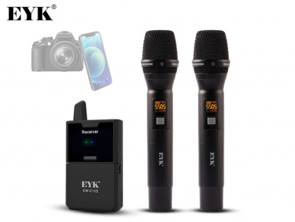 EYK Mobilní Bezdrátový Klopový Multifrekvenční Mikrofon Podcast Stream Party Stage, až 50m Výběr Variant