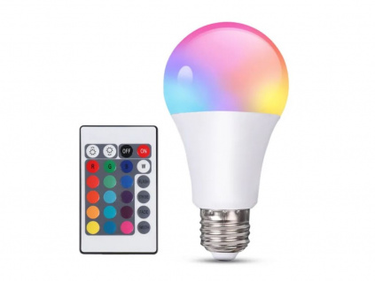 Barevná Smart RGB LED Žárovka se Stmíváním a Dálkovým Ovládáním 15W