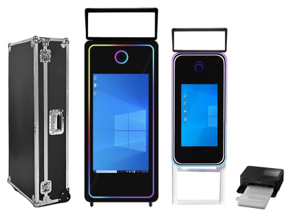 Samoobslužná Digitální Fotobudka Fotokoutek Zrcadlo Párty Koutek Kiosek Selfie Photo Booth + Tiskárna (Varianta Černá, úhlopříčka 100cm)
