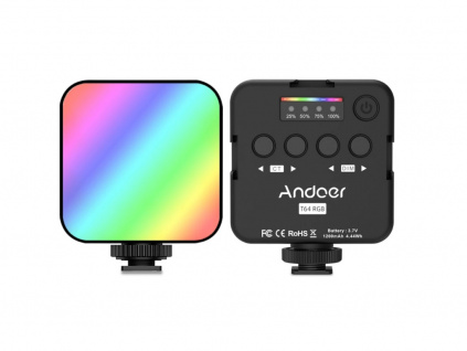 Andoer Mini RGB LED Foto Přídavné Světlo k Fotoaparátu Video Light na Baterie