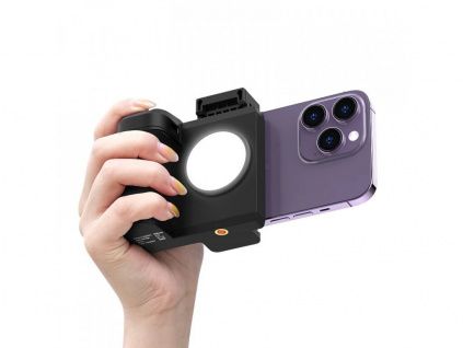 UURIG Bluetooth Rukojeť s LED Světlem Madlo Držák Telefonu na Focení Natáčení Videí iPhone Android Selfie Holder CapGrip Magnetická Spoušť