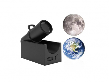 Projektor 2v1 Měsíc Země Projektorová Lampa Otočný držák USB dobíjecí LED Noční Světlo Planeta