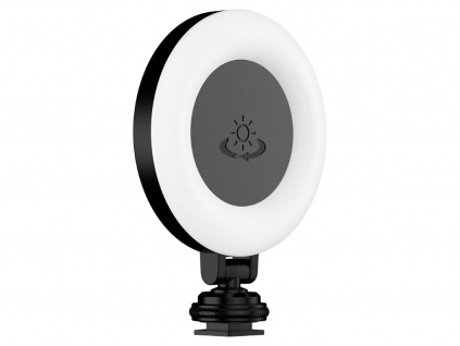Mini Kruhové LED Foto Univerzální Přídavné Světlo k Fotoaparátu Video Light s Baterií Cold Shoe 1/4 Závit (Barva Žádná)