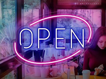 Neonový Nápis Neon LED Open Otevřeno Provozovna Večerka (Vyrábíme i na Míru)