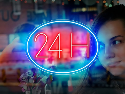 Neónový Nápis Neon LED 24H Nonstop (Výrábame aj na Mieru)