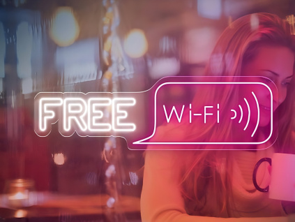 Neónový Nápis Neon LED Free WiFi Internet (Výrábame aj na Mieru)