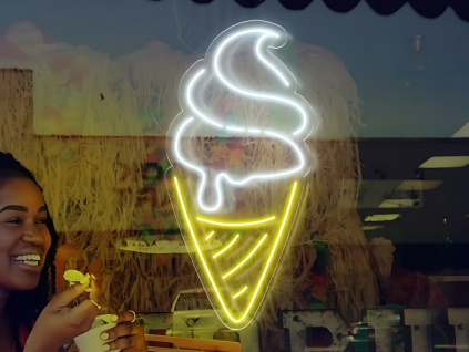 Neónový Nápis Neón LED Zmrzlina Bistro Kaviareň (Výrábame aj na Mieru)
