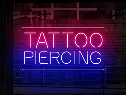 Neonový Nápis Neon LED Tetovací Studio Piercing Tattoo (Vyrábíme i na Míru)