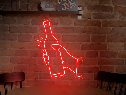 Neonový Nápis Neon LED Víno Vinárna Lahev Bar (Vyrábíme i na Míru)