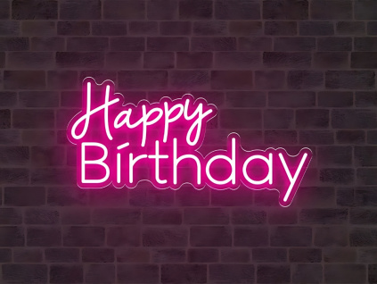 Neonový Nápis Neon LED Narozeniny Party Oslava Happy Birthday (Vyrábíme i na Míru)