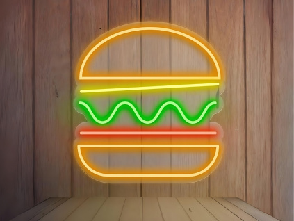 Neónový Nápis Neon LED Burger Bistro Reštaurácia Gastro (Vyrábame aj na Mieru)
