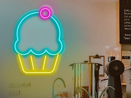Neónový Nápis Neon LED Muffin Cupcake Tortu Pekáreň Cukráreň (Vyrábame aj na Mieru)