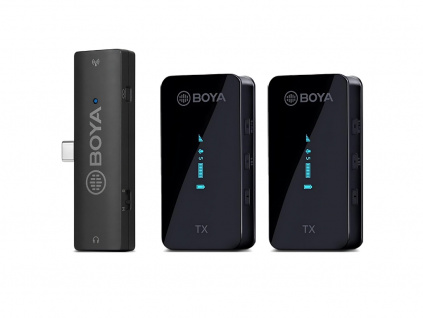 Boya BY-XM6 Profesionální Bezdrátový Mikrofon Audio pro Smartphone, Kameru, Počitač USB-C (Varianta 1x mikrofon + přijímač USB-C)