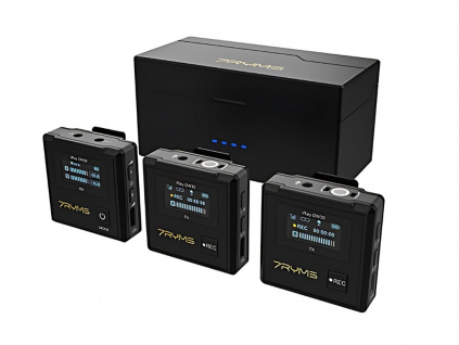 7Ryms Extreme Pro Mikrofonový Set 2,4GHz Univerzální Využití pro Kamery, Telefony, PC Real Time Monitoring Mono/Stereo/Safety Mód 8GB Vnitřní Paměť
