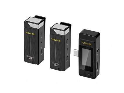 7Ryms RimoMic Pro Bezdrátový Mikrofonový Set 2,4GHz Real Time Monitoring Mono/Stereo Plug & Play Výběr Variant
