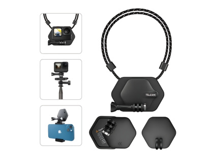 Telesin Magnetický POV Bracket Držákový Set Mount Neck Jištění Narámek Provázek pro GoPro, DJI, Insta360