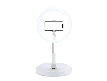 Prenosné LED Kruhové Svetlo Flat Lay na Stôl s Pevnou Polohovateľnou Základňou Skladacia Beauty Makeup Video + Držiak na Telefón 170cm