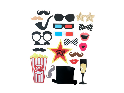 Mix Párty Rekvizit Props do Fotokoutků Set Proprietek Maska Film Movie