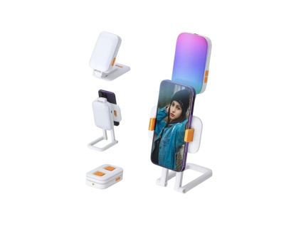 Přenosná Vlogovací Stanice Selfie Ring Light RGB Světlo Držák na Telefon s Baterii Video Foto