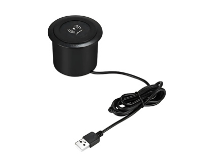 Bezdrôtová Zapustená Nabíjačka s USB Porty Rozbočovač pre Montáž do Dosky Wireless Charging s Výstupom 10W