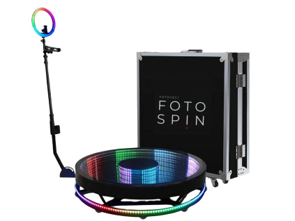 Skleněný Infinite Fotospin 360° Foto Video Párty Fotokoutek Otočná Platforma Stojan Fotobudka na Videozáznam Photo Booth