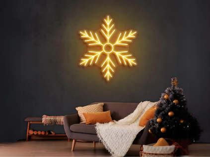 Neónový Nápis Neon LED Snehová Vločka Vianočná Hviezda Dekorácie Vianoce Christmas (Vyrábame aj na Mieru)