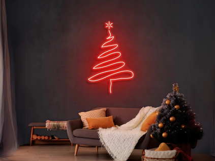 Neonový Nápis Neon LED Vánoční Stromek Dekorace Vánoce Christmas Tree (Vyrábíme i na Míru)