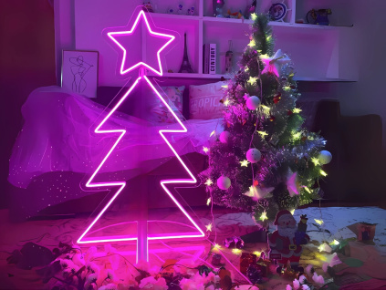Neonový Nápis Neon LED Vánoční Stromek Christmas Tree Dekorace Vánoce (Vyrábíme i na Míru)