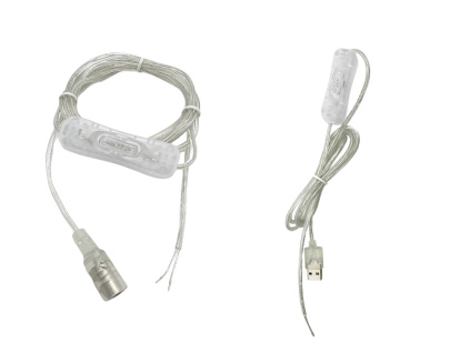 Napájací Adaptér Zdroj Kábel s Vypínačom alebo Regulátorom Neon Svetlo PVC LED DC Napájací 2m Výber Variant