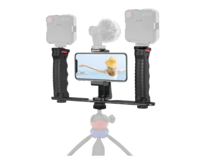 Robustní Flexibilní Dvouruční Multifunkční Gimbal Cage Stabilizátor Video Rig Klec Vlog s 1/4 Závity a Madly