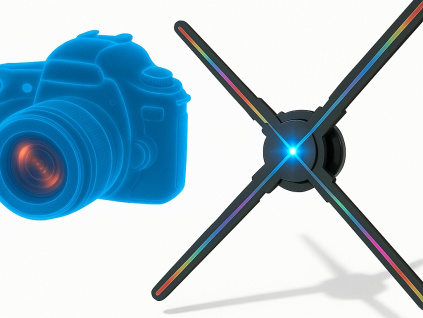 Štvorkrídlový 3D LED Hologramový Holografický Projektor s Vysokým HD Rozlíšením 2K Audio Support 56cm Holofan Reklamný Pútač Fan