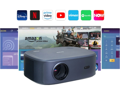 Smart Samoostriaci Projektor Domáce Kino Mobilné Full HD Premietanie Android 12 Podpora Dolby Audio Reproduktor