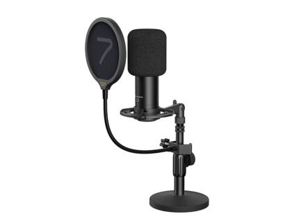 7Ryms AX100D Štúdiový Kondenzátorový Mikrofón pre Podcast Stream Gaming Real Time Monitoring XLR Output