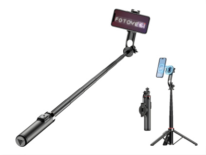 Univerzální Magsafe Selfie Tyč Rotační Magnetický Stativ Tripod Stick s Cold Shoe 130cm