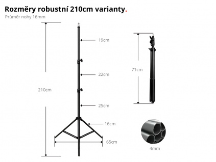 Statív Tripod pre Svetlá Softbox Dáždnik Výber rozmerov