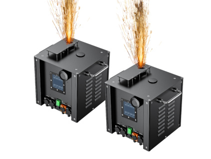 Voděodolný Set 2x Generátor Jisker Studený Ohňostroj Spark Machine Stroj na Jiskry Efekt Prskavek Venkovní Použití + Kufr