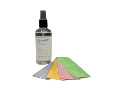 Čisticí Sada na Neony Plasty Odmašťovací Sprej + 4x Hadřík z Mikrovlákna