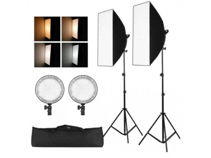 Foto Lampa Studio 2X LED Softbox Světlo + 2X Stativ (8000 lm)