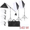 Sada Fotostudio 3x Softbox 540W + Stativy + Jeřáb