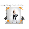 Sada 3x Plátno Fotopozadí 3 x 3m + Konstrukce se Stativy 3 x 2,6m