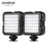 2x Andoer Double Mini LED Foto Přídavná Světla k Fotoaparátu