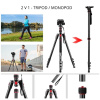 Andoer 2 v 1 Tripod Monopod Foto Stativ 200 cm, 5 kg