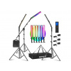 Profesionální Set 3x RGB Pásové LED Svetlo + Žeriavové Rameno + 3x Statív