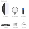 Foto Lampa Studio 2x RGB Softbox Světlo + 2x Stativ + 2x LED Žárovka, (10000 lm)