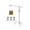 Ocelový Jeřábový Teleskopický Stativ C-Stand Boom Heavy Duty Tripod + Kolečka
