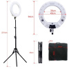 45 cm Průměr 18" Kruhové Foto Světlo na Baterie (4800lm) + Stativ + Ovladač
