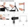 Sada Výkonné Fotostudio 3x LED Softbox Jeřáb Pozadí Stativy Plátno Komplet Foto Video Sada Studio
